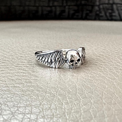 Skull Gothic Punk Angel Biker Ring