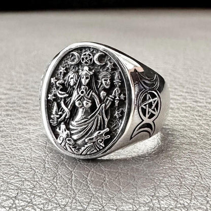 Moon Goddess Luna Deities Wiccan Ring