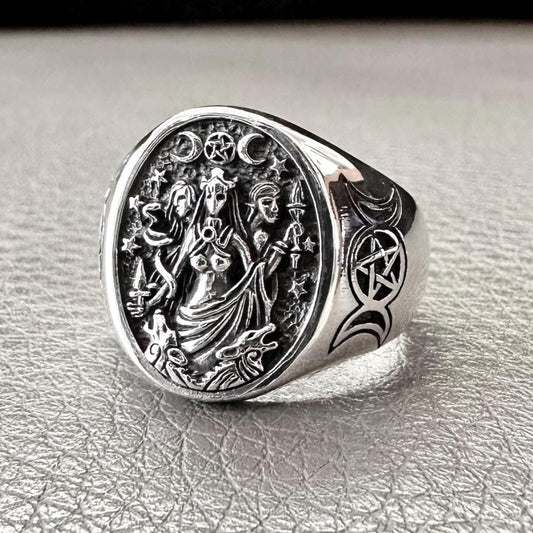 Moon Goddess Luna Deities Wiccan Ring