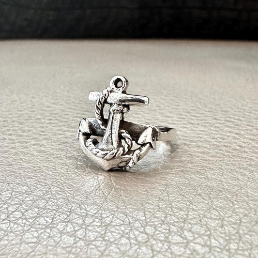 Punk Pirate Ship Anchor Sailor Amulet Ring