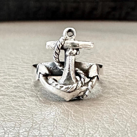 Punk Pirate Ship Anchor Sailor Amulet Ring