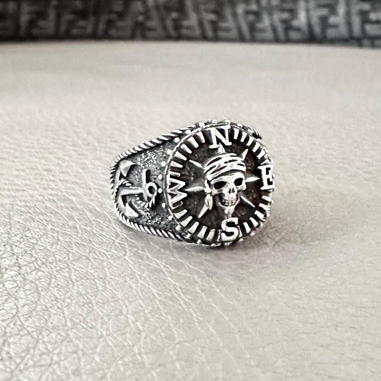 Compass Pirate North Star Sailor Anchor Ring