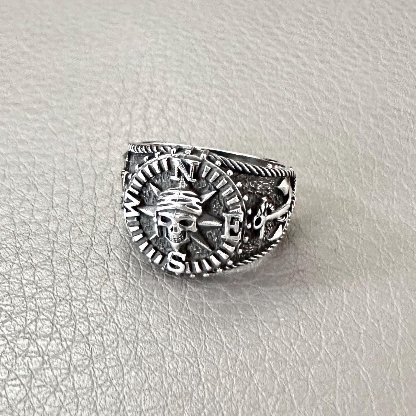 Compass Pirate North Star Sailor Anchor Ring