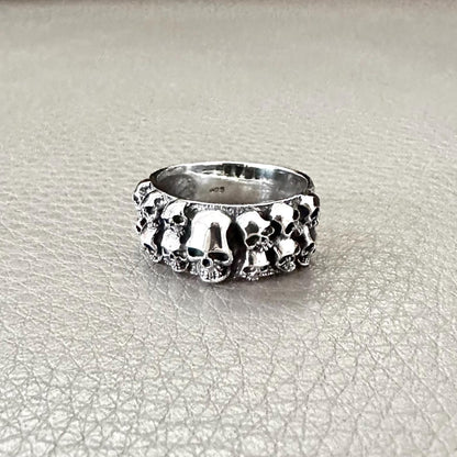 Skull Wall Punk Gothic Style Biker Ring