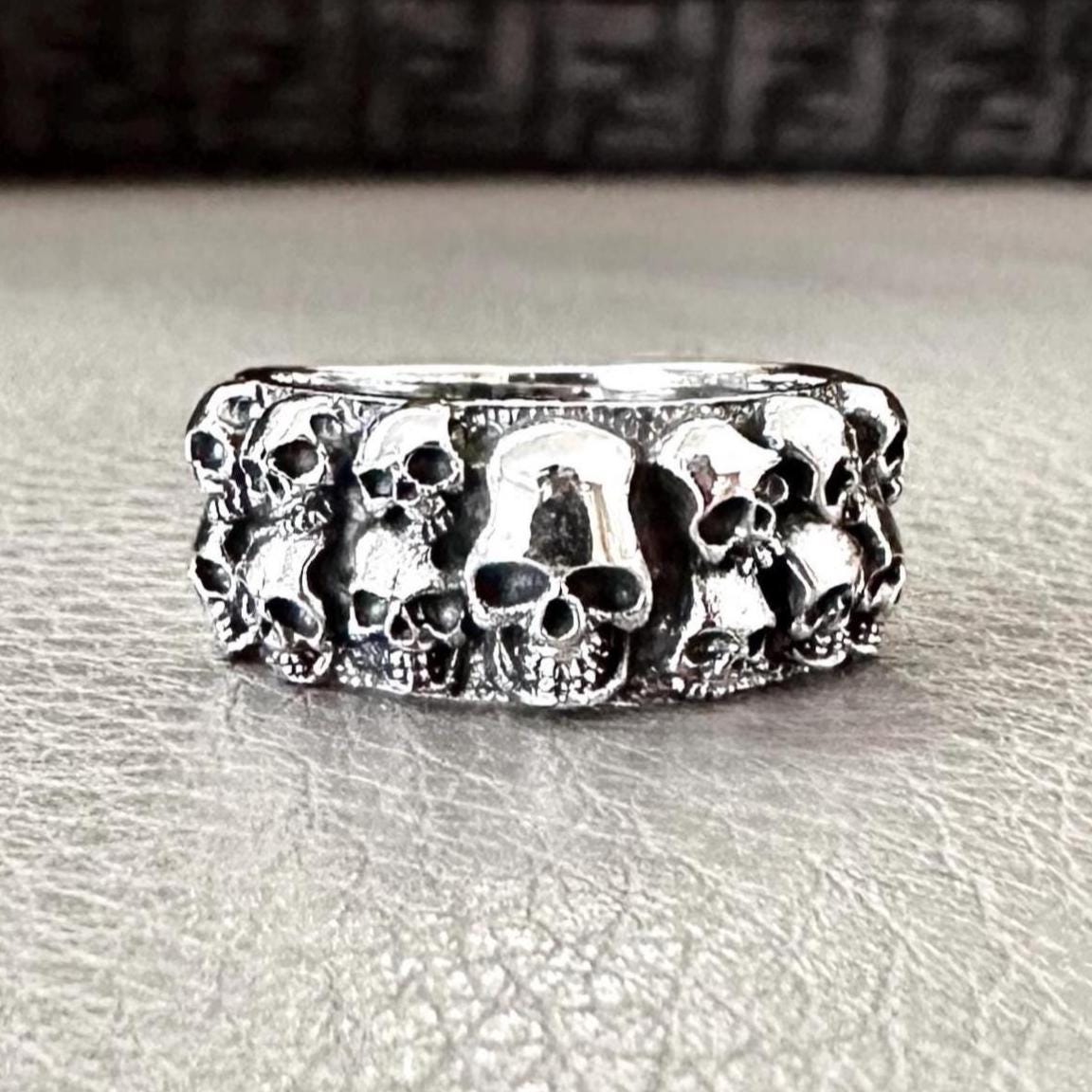 Skull Wall Punk Gothic Style Biker Ring