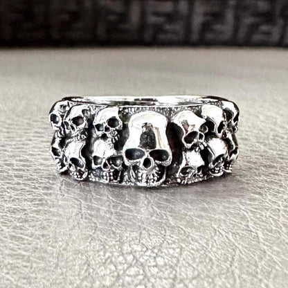Skull Wall Punk Gothic Style Biker Ring