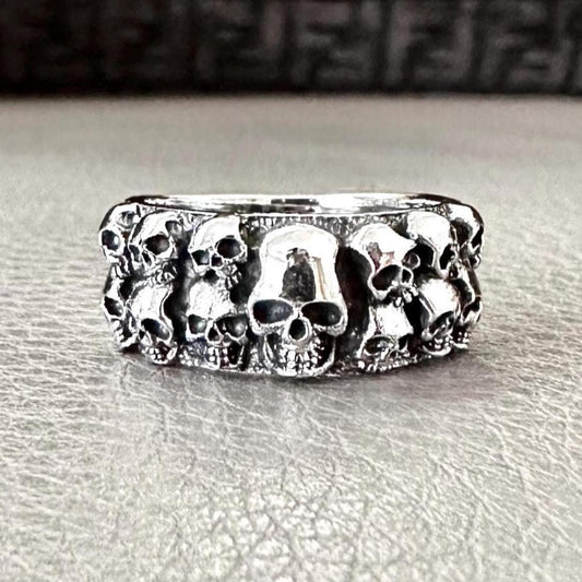 Skull Wall Punk Gothic Style Biker Ring