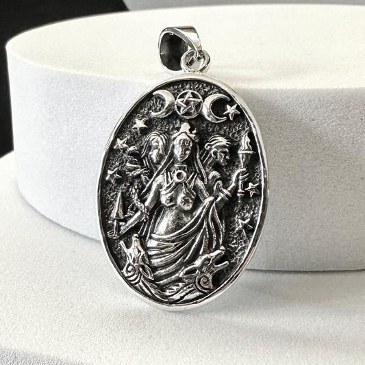Triple Moon Goddess Luna Deity Wiccan Pendant/Necklace