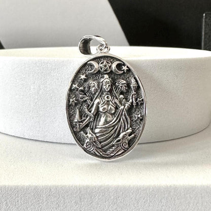 Triple Moon Goddess Luna Deity Wiccan Pendant/Necklace
