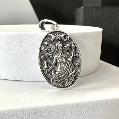 Triple Moon Goddess Luna Deity Wiccan Pendant/Necklace