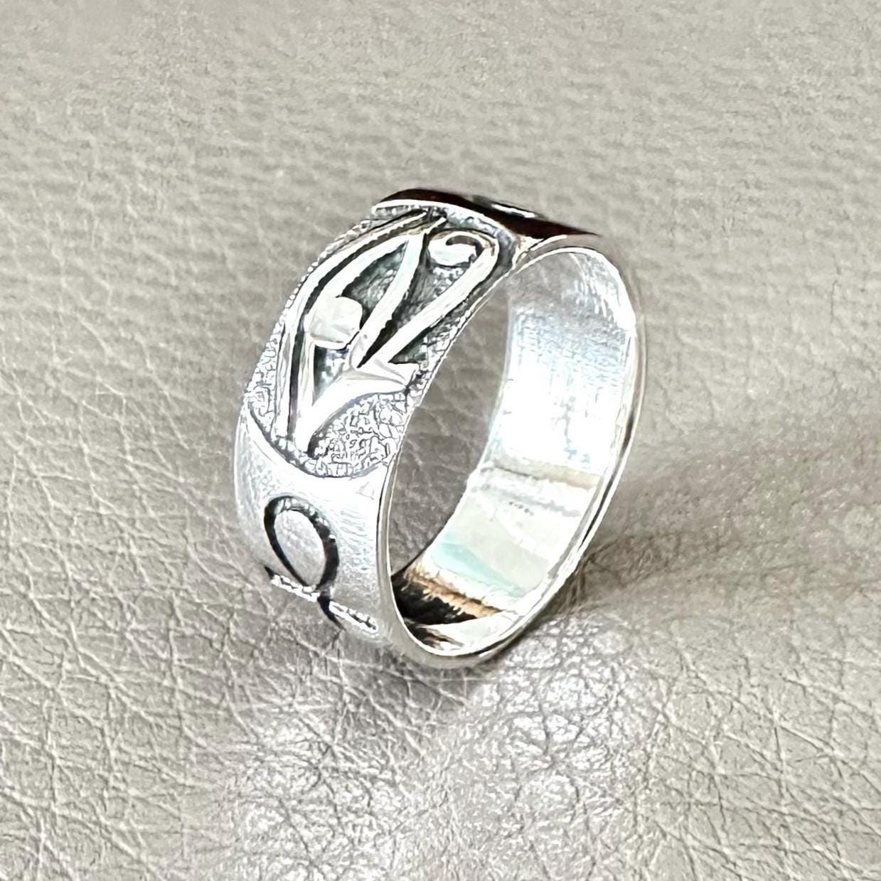 Egypt Eye of Horus Falcon Egyptian Ankh Cross Ring