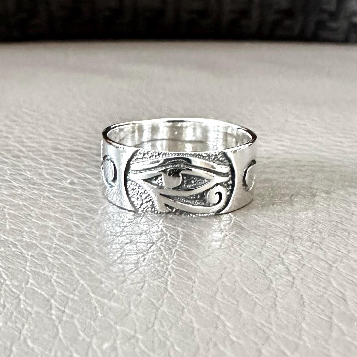 Egypt Eye of Horus Falcon Egyptian Ankh Cross Ring