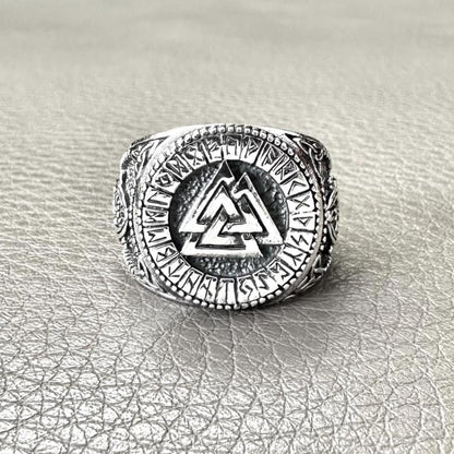 Valknut Viking Interlocked Triangles Celtic Knot Ring