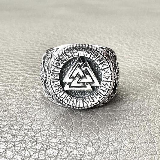 Valknut Viking Interlocked Triangles Celtic Knot Ring