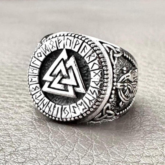Valknut Viking Interlocked Triangles Celtic Knot Ring