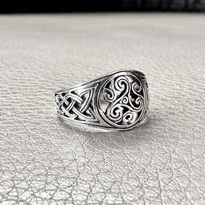 Triskelion Celtic Knot Spiral Design Viking Triskele Ring
