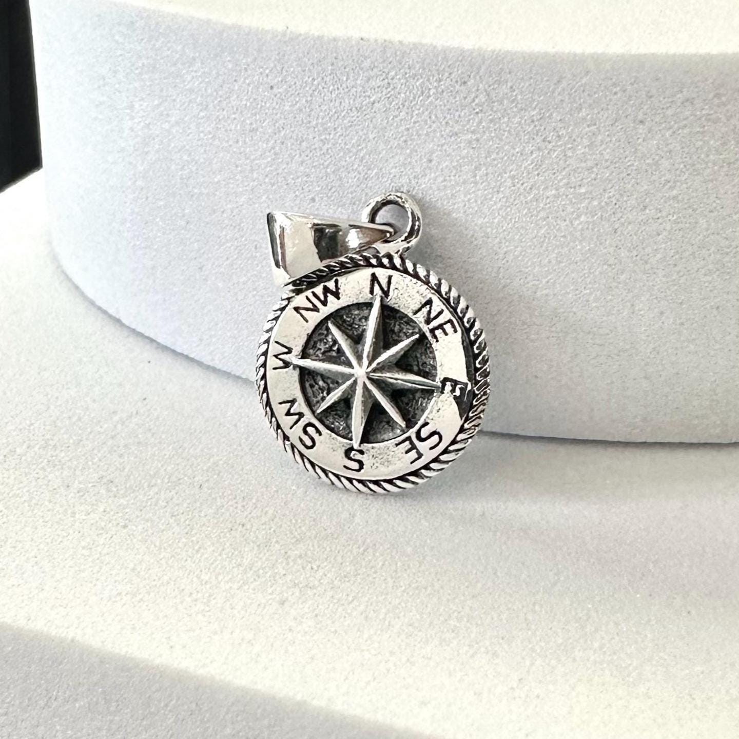 Small Compass Charm North Star Sailor Pendant/Necklace