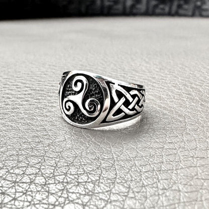 Triskelion Celtic Knot Spiral Design Viking Triskele Ring