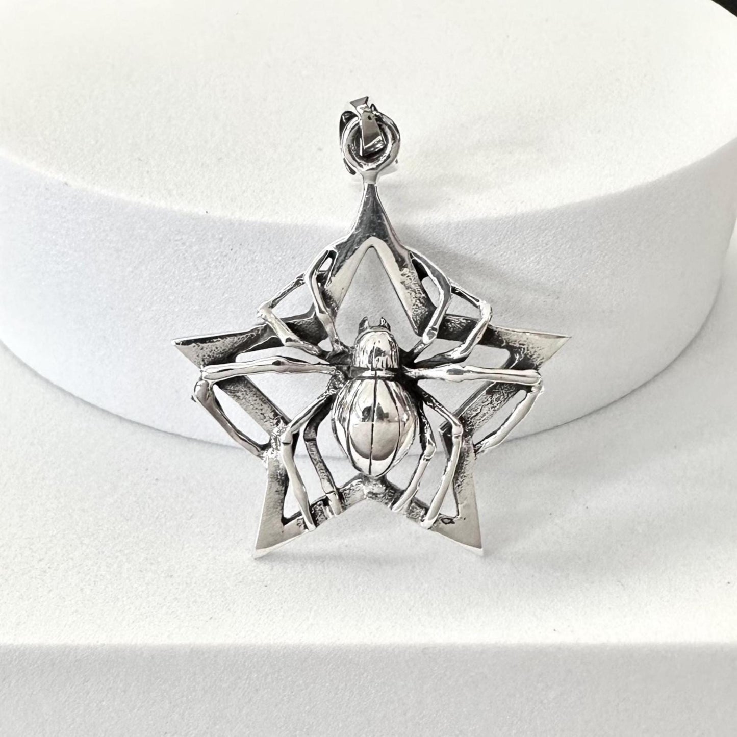 Pentagram Gothic Star Pentacle Spider Pendant/Necklace