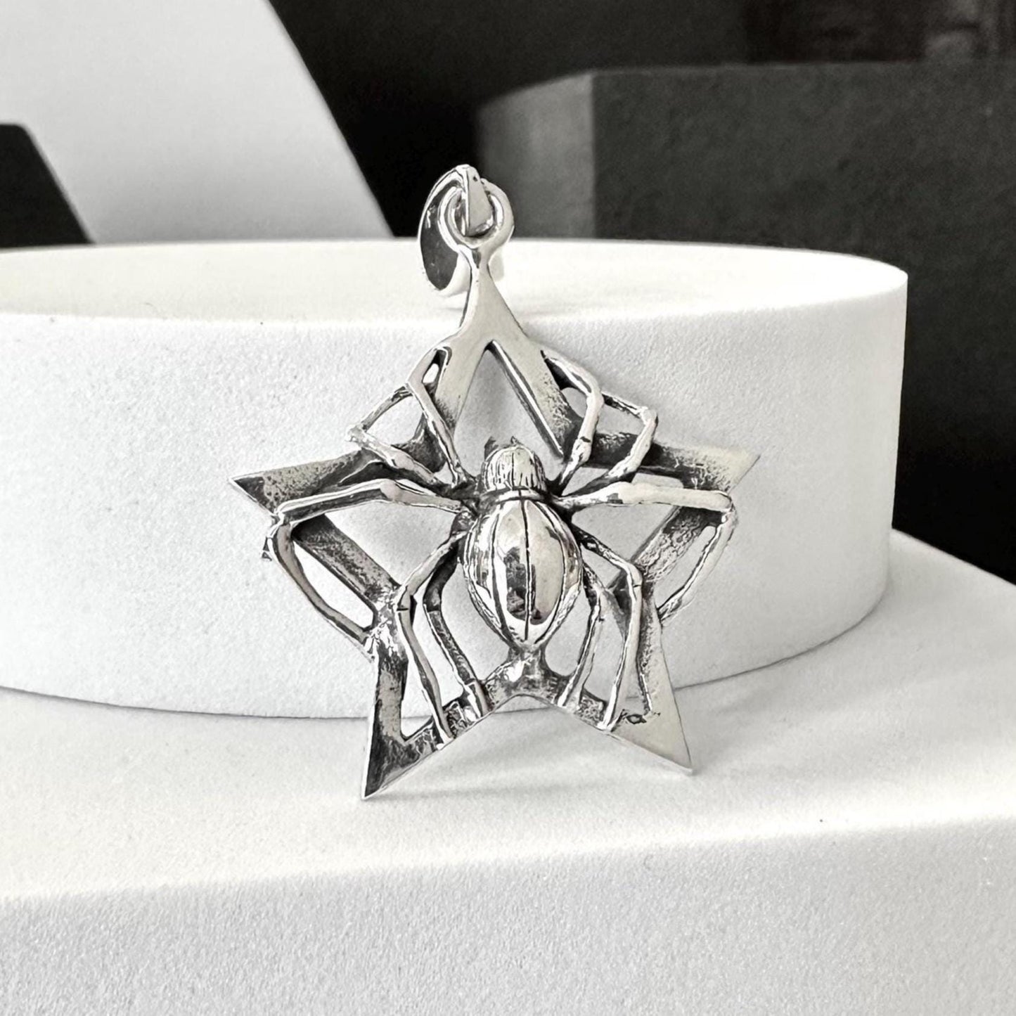 Pentagram Gothic Star Pentacle Spider Pendant/Necklace