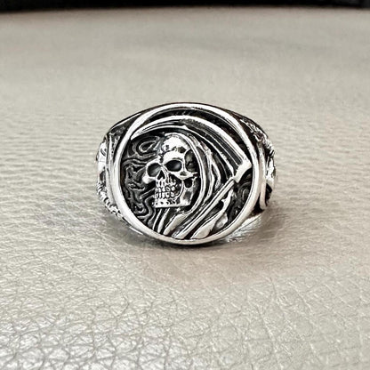 Grim Reaper God of Death Gothic Skull Ring