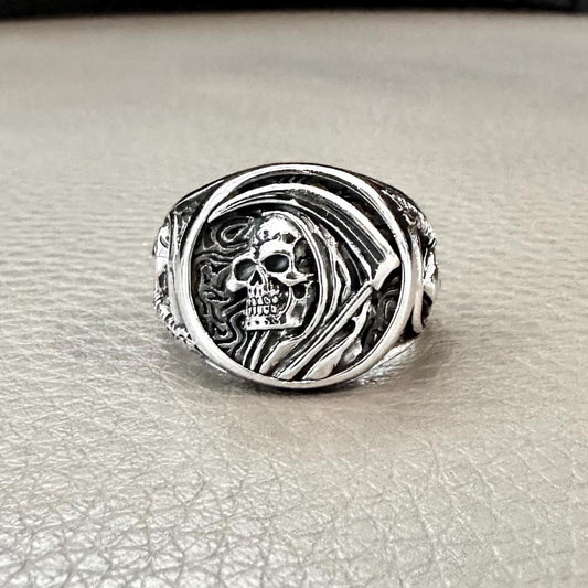 Grim Reaper God of Death Gothic Skull Ring