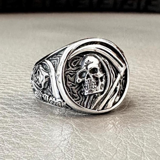 Grim Reaper God of Death Gothic Skull Ring