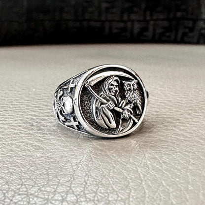 Grim Reaper God of Death Gothic Skull Ring