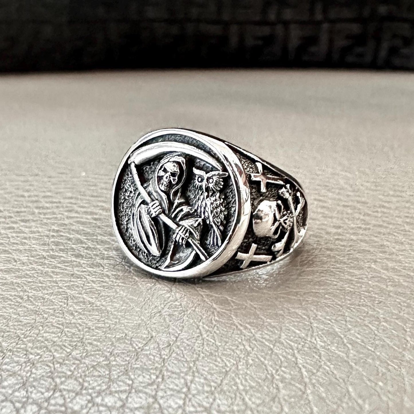 Grim Reaper God of Death Gothic Skull Ring