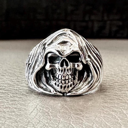 Grim Reaper God of Death Gothic Punk Skull Ring