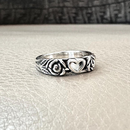 Love Ring Heart & Rose Ring