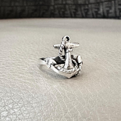 Punk Pirate Ship Anchor Sailor Amulet Ring