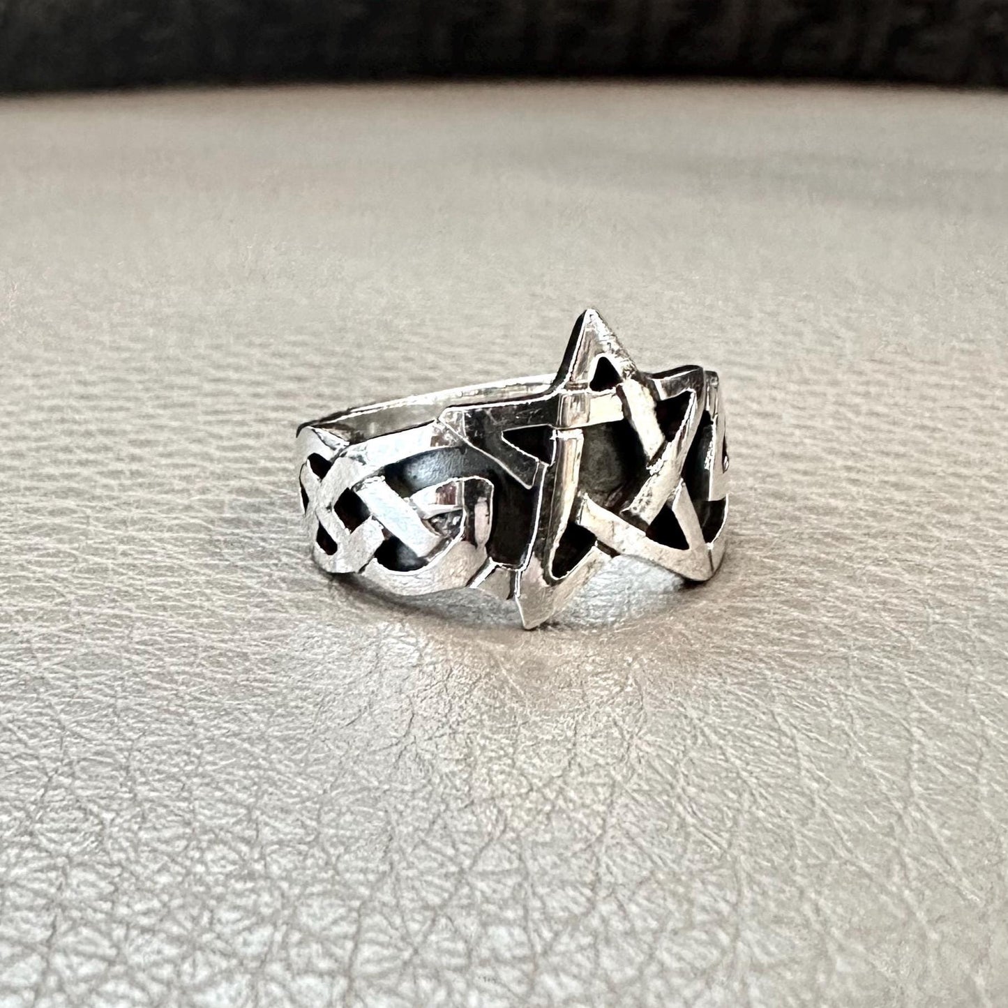 Pentagram Wiccan Pentacle Gothic Magical Star Ring