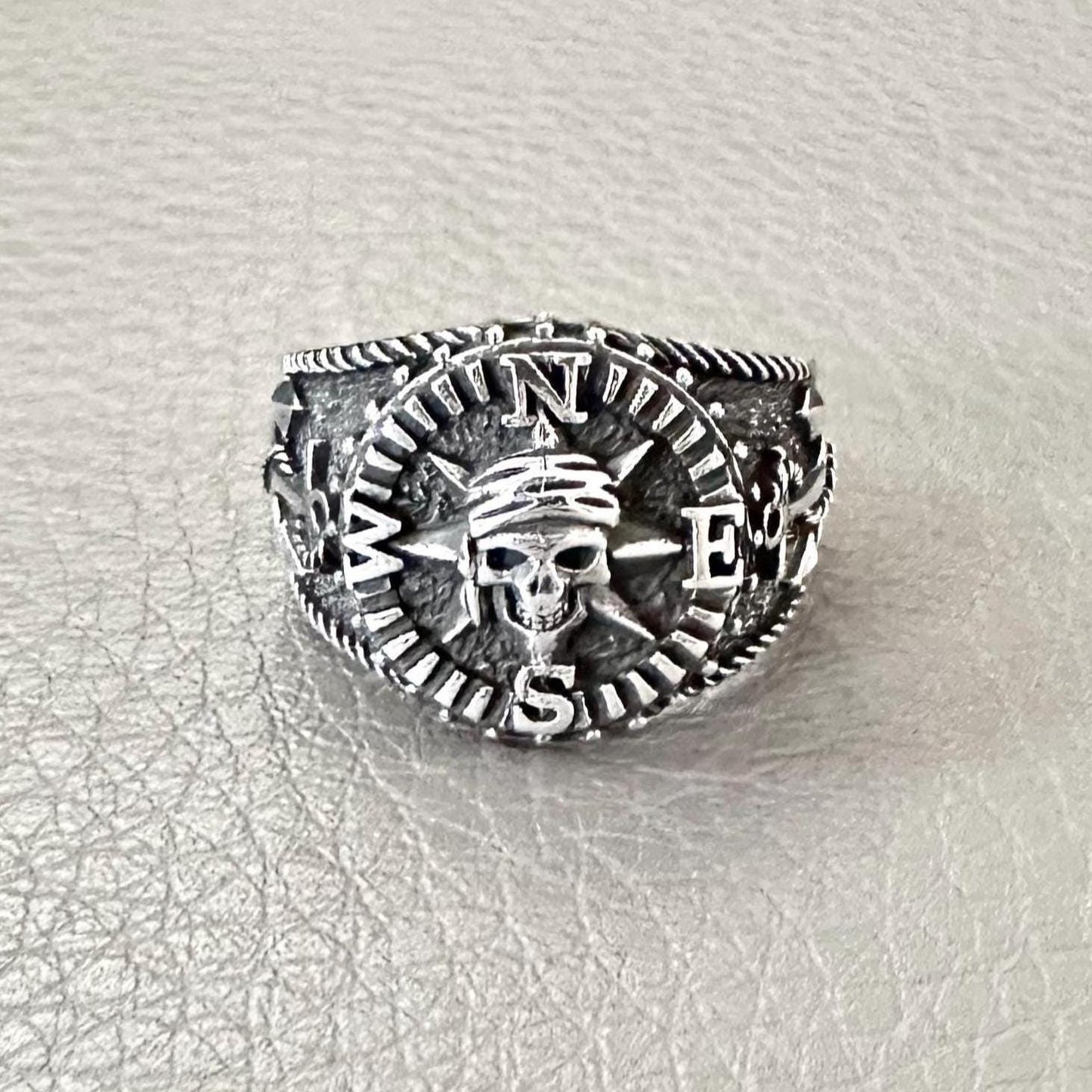 Compass Pirate North Star Sailor Anchor Ring