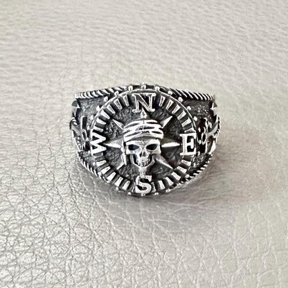 Compass Pirate North Star Sailor Anchor Ring