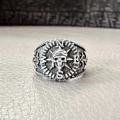Compass Pirate North Star Sailor Anchor Ring