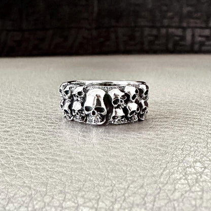 Skull Wall Punk Gothic Style Biker Ring