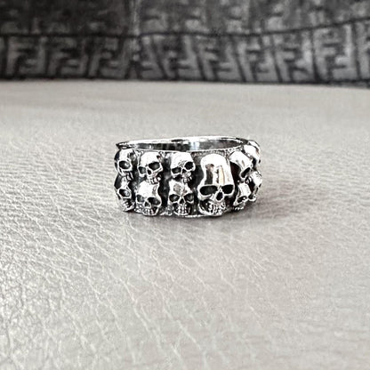Skull Wall Punk Gothic Style Biker Ring