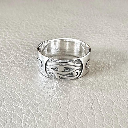 Egypt Eye of Horus Falcon Egyptian Ankh Cross Ring