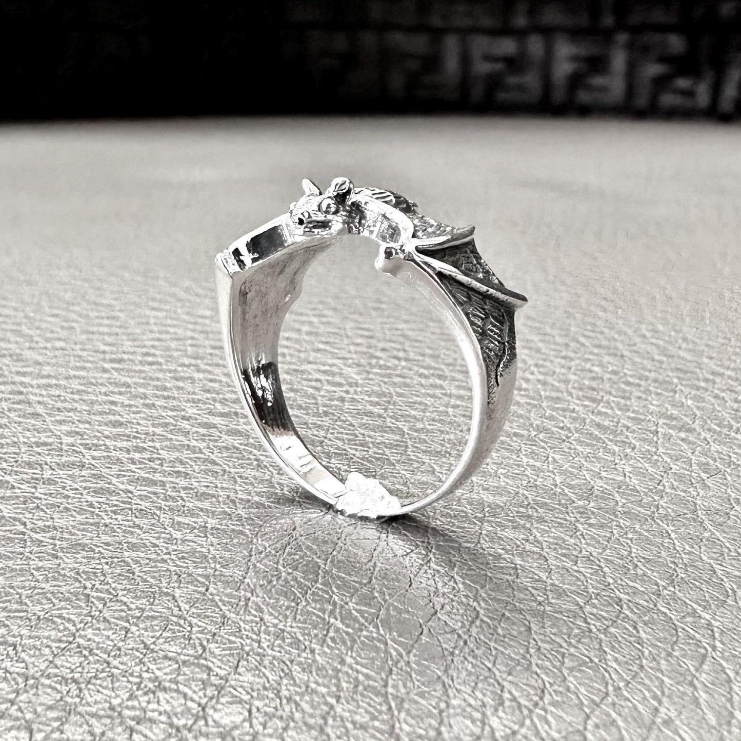 Bat Totem Vampire Wiccan Style Animal Ring
