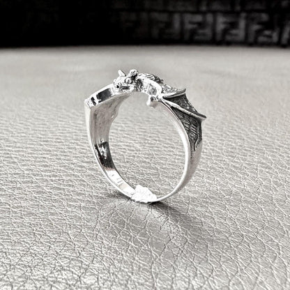 Bat Totem Vampire Wiccan Style Animal Ring