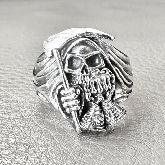 Grim Reaper God of Death Gothic Biker Punk Skull Ring