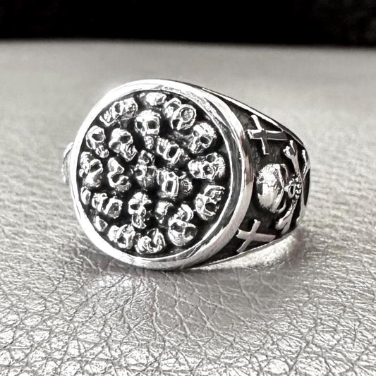 Punk Gothic Pirate Skull Bones Skeleton Ring