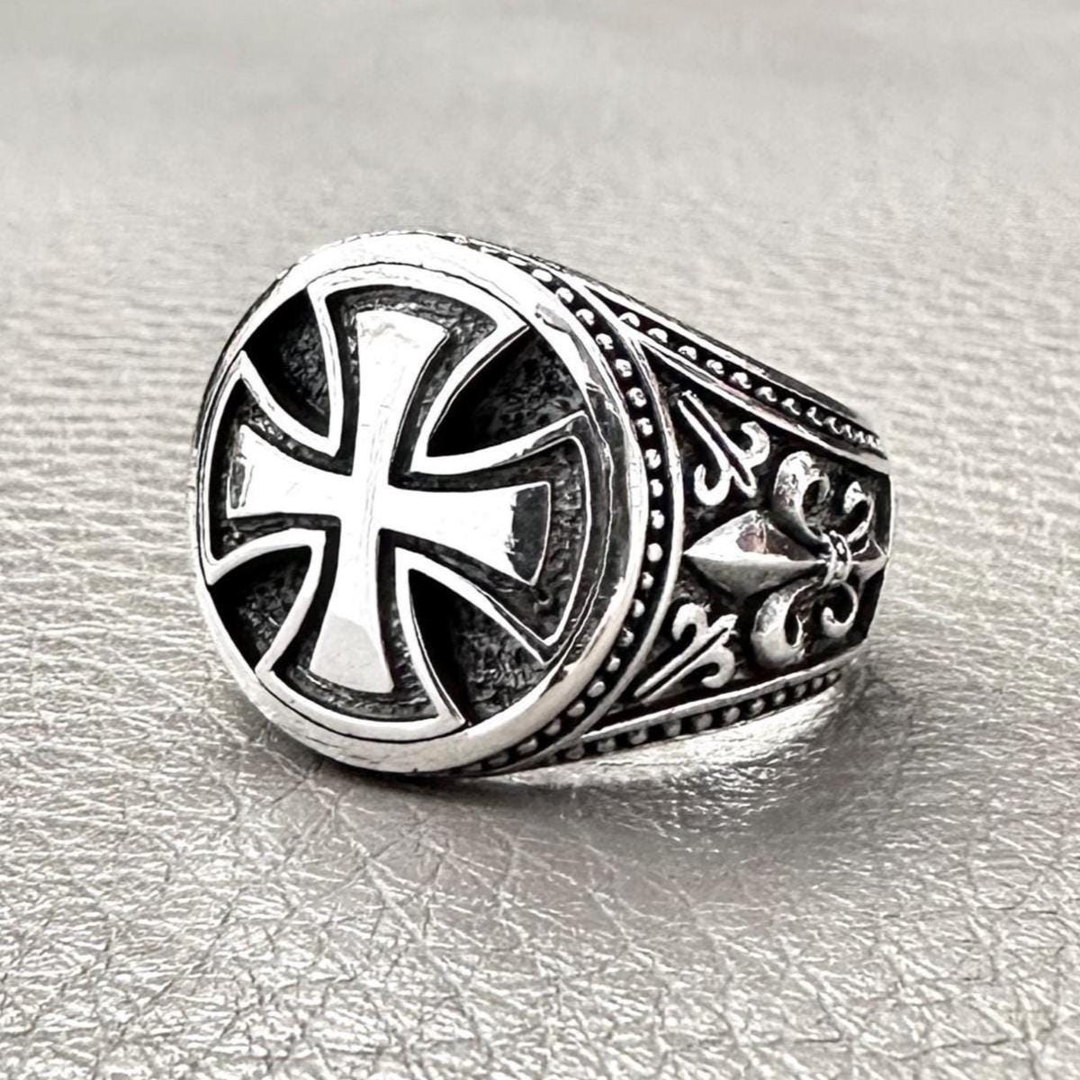 Templar Cross Knight Seal Christian Catholic Crusader Ring