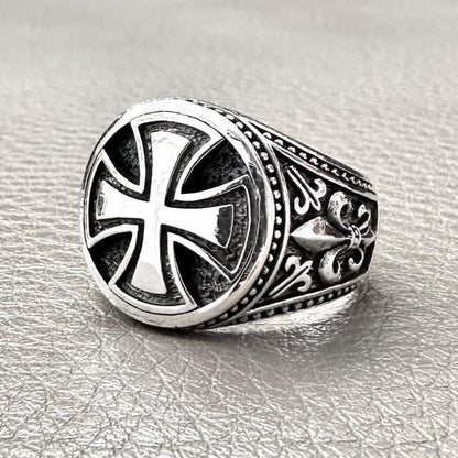 Templar Cross Knight Seal Christian Catholic Crusader Ring