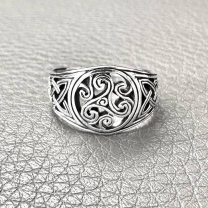 Triskelion Celtic Knot Spiral Design Viking Triskele Ring