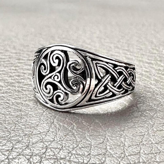 Triskelion Celtic Knot Spiral Design Viking Triskele Ring