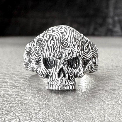Skull Bali Floral Gothic Pirate Ring