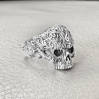 Skull Bali Floral Gothic Pirate Ring