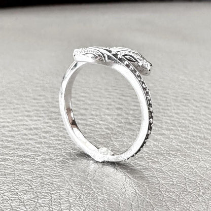 Black Mamba Bohemian Snake Serpent Ouroboros Ring